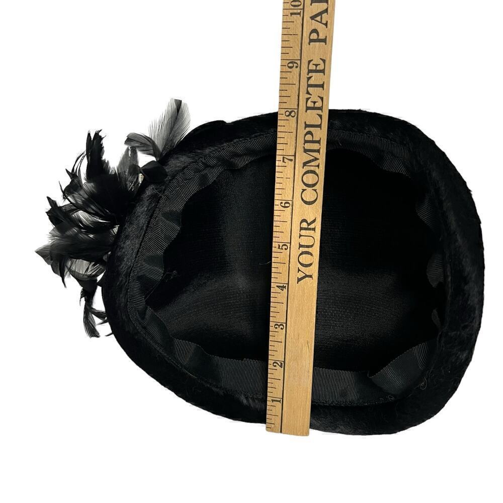 Ladies Vintage Feathered Fascinator Hat Black - Picture 7 of 10